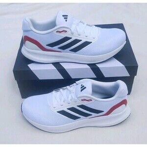 Adidas Runfalcon 5 Men's Size 11 White Black Scarlet Running Shoes IE8818 New